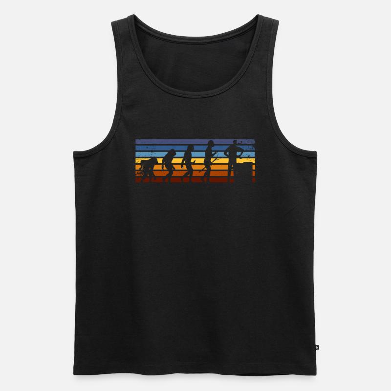 Maurer Evolution Retro-stil - Männer Premium Bio Tank Top - Schwarz
