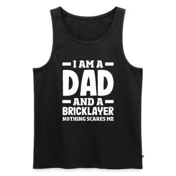 Bricklayer father Nothing scares me Pride - Men's Premium Organic Tank Top - black - Front - AI Model Male 178 light (178cm)