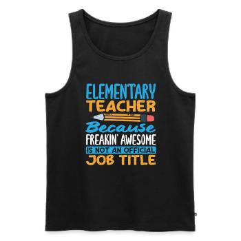 Grundschullehrer, Weil Er Verdammt Gut Ist - Männer Premium Bio Tank Top - Schwarz - Vorne - AI Model Male 178 light (178cm)