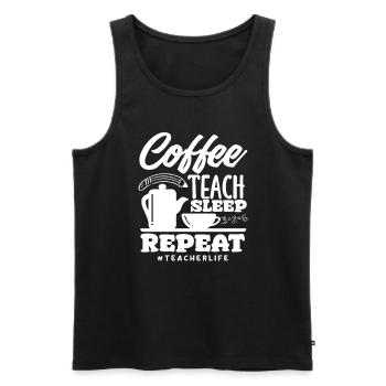 Enseignant de l’école primaire Café Enseigner Dormir Répéter - Débardeur bio Premium Homme - noir - Devant - Michal (187cm)