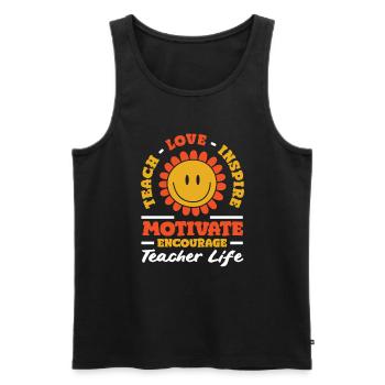 Elementary School Teacher Teaching Love Inspire - Men's Premium Organic Tank Top - black - Front - Michal (187cm)