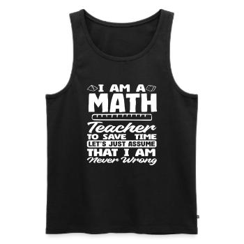 Cadeau de mathématiques pour professeur de mathématiques - Débardeur bio Premium Homme - noir - Devant - Michal (187cm)