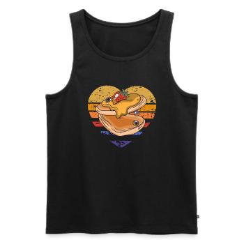 Herzhaftes Pancakes Retro Design - Männer Premium Bio Tank Top - Schwarz - Vorne - AI Model Male 178 light (178cm)