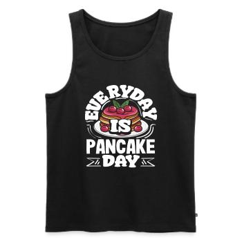 Pancakes Every day is Pancake Day - Men's Premium Organic Tank Top - black - Front - Michal (187cm)