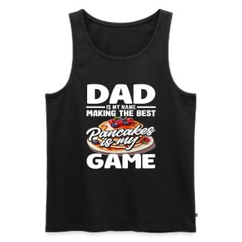 Pancakes are my game for dads - Men's Premium Organic Tank Top - black - Front - Michal (187cm)
