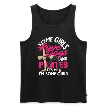 Pilates And Dog Loving Girls - Men's Premium Organic Tank Top - black - Front - Michal (187cm)