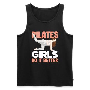 Les filles de Pilates le font mieux - Débardeur bio Premium Homme - noir - Devant - Michal (187cm)