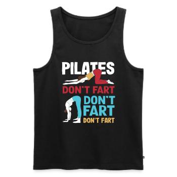 Exercice humoristique Pilates sans pets - Débardeur bio Premium Homme - noir - Devant - Michal (187cm)