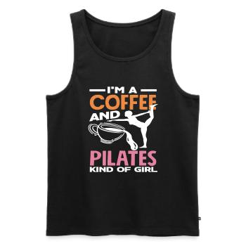 Pilates and coffee lover - Men's Premium Organic Tank Top - black - Front - Michal (187cm)