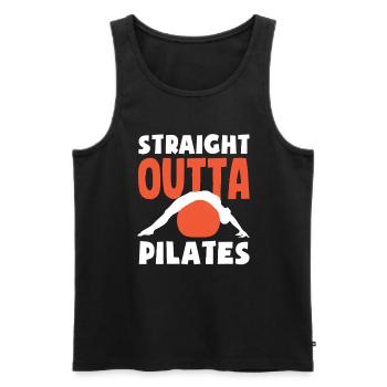 Pilates Straight Outta Pilates Style - Men's Premium Organic Tank Top - black - Front - AI Model Male 178 light (178cm)