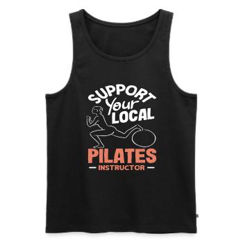 Pilates Soutenez votre instructeur local - Débardeur bio Premium Homme - noir - Devant - Michal (187cm)