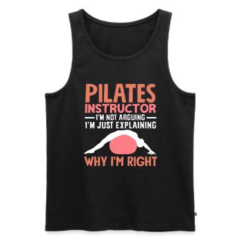 Pilates Lehrer Witzig Aussage Warum Ich Recht Habe - Männer Premium Bio Tank Top - Schwarz - Vorne - Michal (187cm)