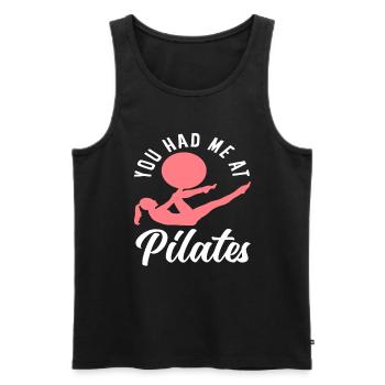 Pilates Tu m’as eu chez Pilates Style - Débardeur bio Premium Homme - noir - Devant - Michal (187cm)