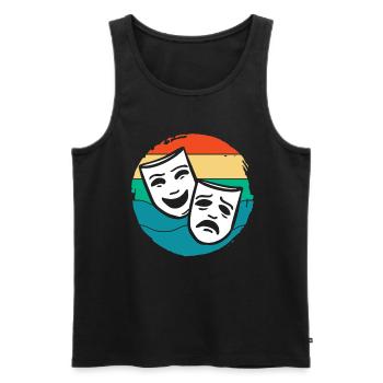 Musical, Lover, Theater, Masks, Art - Men's Premium Organic Tank Top - black - Front - AI Model Male 178 light (178cm)