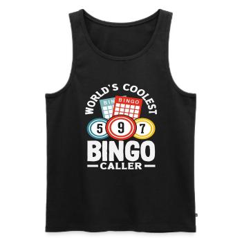 Bingo Coolest Bingo Announcer Player - Men's Premium Organic Tank Top - black - Front - Michal (187cm)