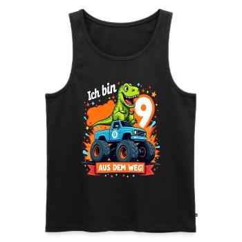 Dinosaur 9th Birthday Monster Truck - Men's Premium Organic Tank Top - black - Front - Michal (187cm)