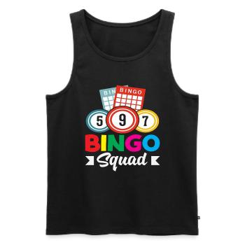 Bingo Squad pour les vrais joueurs de bingo - Débardeur bio Premium Homme - noir - Devant - Michal (187cm)