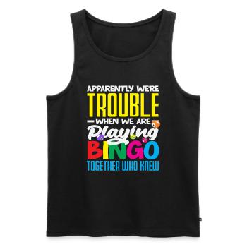 Bingo Spieler Spaß Wenn Wir Bingo Spielen - Männer Premium Bio Tank Top - Schwarz - Vorne - Michal (187cm)