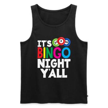 Joueur de bingo C’est la nuit du bingo - Débardeur bio Premium Homme - noir - Devant - Michal (187cm)