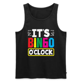 C’est l’heure du bingo pour les joueurs de bingo - Débardeur bio Premium Homme - noir - Devant - Michal (187cm)