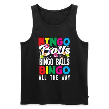 Bingo Player Boules de Bingo Tout Le Chemin - Débardeur bio Premium Homme - noir - Devant - Michal (187cm)