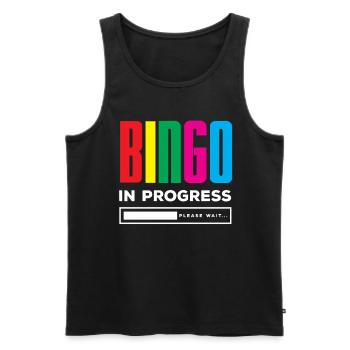 Bingo in progress Please wait Progress - Men's Premium Organic Tank Top - black - Front - Michal (187cm)