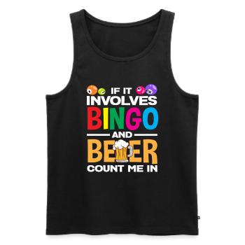 If there's bingo and beer, count me in - Men's Premium Organic Tank Top - black - Front - Michal (187cm)