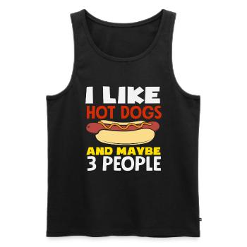 Amateur de hot-dogs J’aime les hot-dogs et peut-être - Débardeur bio Premium Homme - noir - Devant - Michal (187cm)