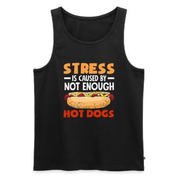 Stress causé par un nombre insuffisant de hot-dogs - Débardeur bio Premium Homme - noir - Devant - Michal (187cm)