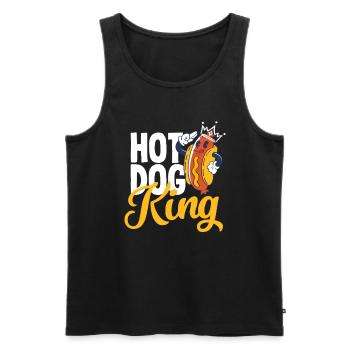 Roi du hot-dog pour les amateurs de hot-dogs - Débardeur bio Premium Homme - noir - Devant - Michal (187cm)