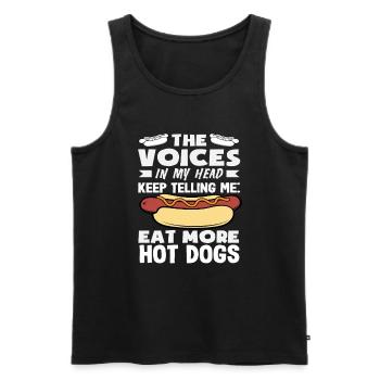 Les voix mangent plus de hot-dogs pour les hot-dogs - Débardeur bio Premium Homme - noir - Devant - Michal (187cm)