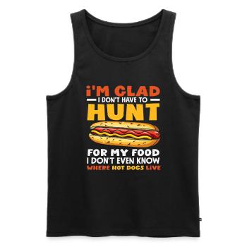 Hot Dog Lover I'm Happy Not To Have To Hunt - Men's Premium Organic Tank Top - black - Front - AI Model Male 178 light (178cm)
