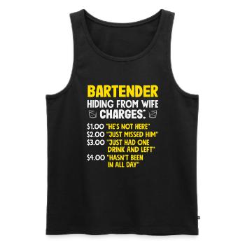 Bartender Versteckt Sich Vor Der Frau - Männer Premium Bio Tank Top - Schwarz - Vorne - AI Model Male 178 light (178cm)