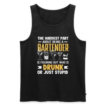 Barkeeper Herausforderung Wer Ist Betrunken Oder - Männer Premium Bio Tank Top - Schwarz - Vorne - Michal (187cm)