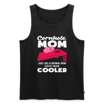 Cornhole Lover Maman juste plus fraîche - Débardeur bio Premium Homme - noir - Devant - Michal (187cm)