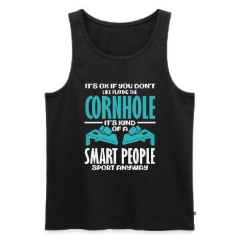 Cornhole Lover Wise Déclaration sportive - Débardeur bio Premium Homme - noir - Devant - Michal (187cm)
