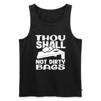 Cornhole Lover: Thou Shall Not Dirty Bags - Men's Premium Organic Tank Top - black - Front - Michal (187cm)
