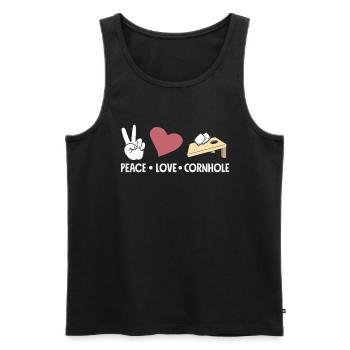 Peace Dear Cornhole Players - Men's Premium Organic Tank Top - black - Front - Michal (187cm)