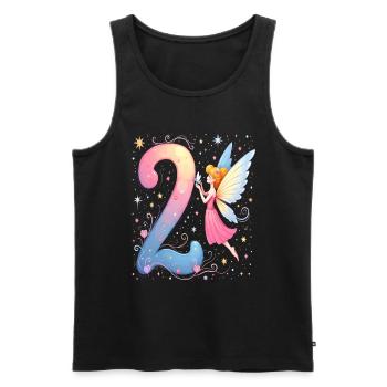 Douce Fée 2ème Anniversaire pour les filles - Débardeur bio Premium Homme - noir - Devant - Michal (187cm)