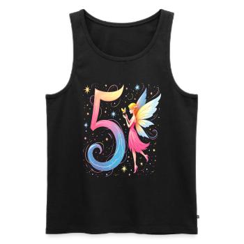 Douce Fée 5ème Anniversaire pour les filles - Débardeur bio Premium Homme - noir - Devant - Michal (187cm)