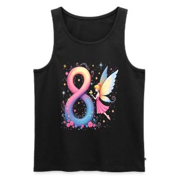 Sweet Fairy 8th Birthday for Girls - Men's Premium Organic Tank Top - black - Front - Michal (187cm)