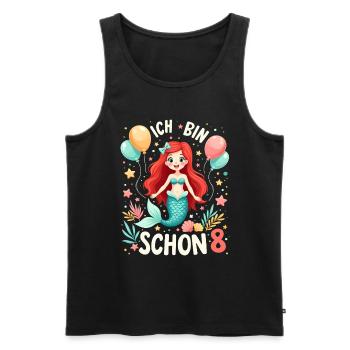I'm already 8 Mermaid Birthday Girl - Men's Premium Organic Tank Top - black - Front - AI Model Male 178 light (178cm)