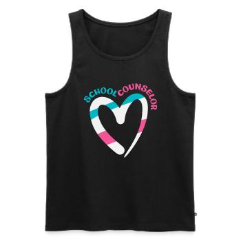 Schulberater Herz Form Bunt - Männer Premium Bio Tank Top - Schwarz - Vorne - Michal (187cm)