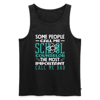 Manche Nennen Mich Schulberater Papa - Männer Premium Bio Tank Top - Schwarz - Vorne - AI Model Male 178 light (178cm)