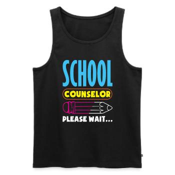 Schulberater Bitte Warten Kreativ - Männer Premium Bio Tank Top - Schwarz - Vorne - Michal (187cm)