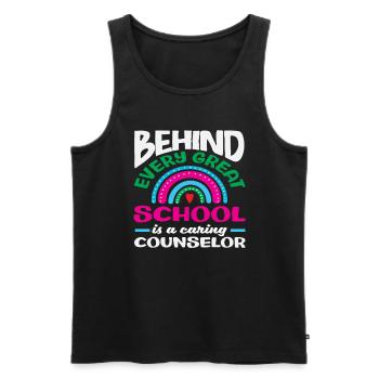 Hinter Jeder Guten Schule Steht Ein Fürsorglicher - Männer Premium Bio Tank Top - Schwarz - Vorne - Michal (187cm)