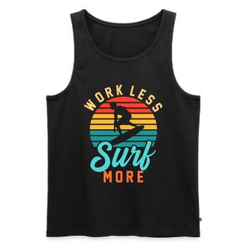 Planche de surf d'été - Débardeur bio Premium Homme - noir - Devant - AI Model Male 178 light (178cm)