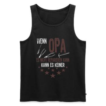 Opa Papa Handwerker - Männer Premium Bio Tank Top - Schwarz - Vorne - Michal (187cm)