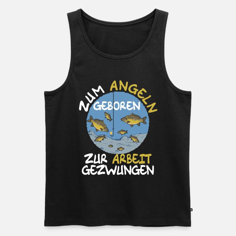 Fisch Fischen Karpfen - Männer Premium Bio Tank Top - Schwarz
