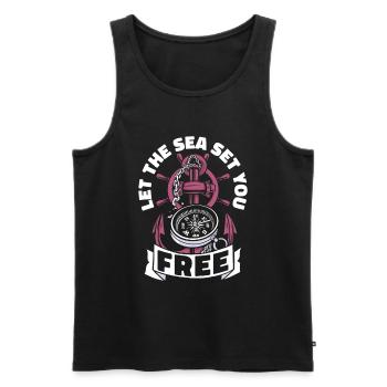 Seglen Segelboot Segler - Männer Premium Bio Tank Top - Schwarz - Vorne - AI Model Male 178 light (178cm)